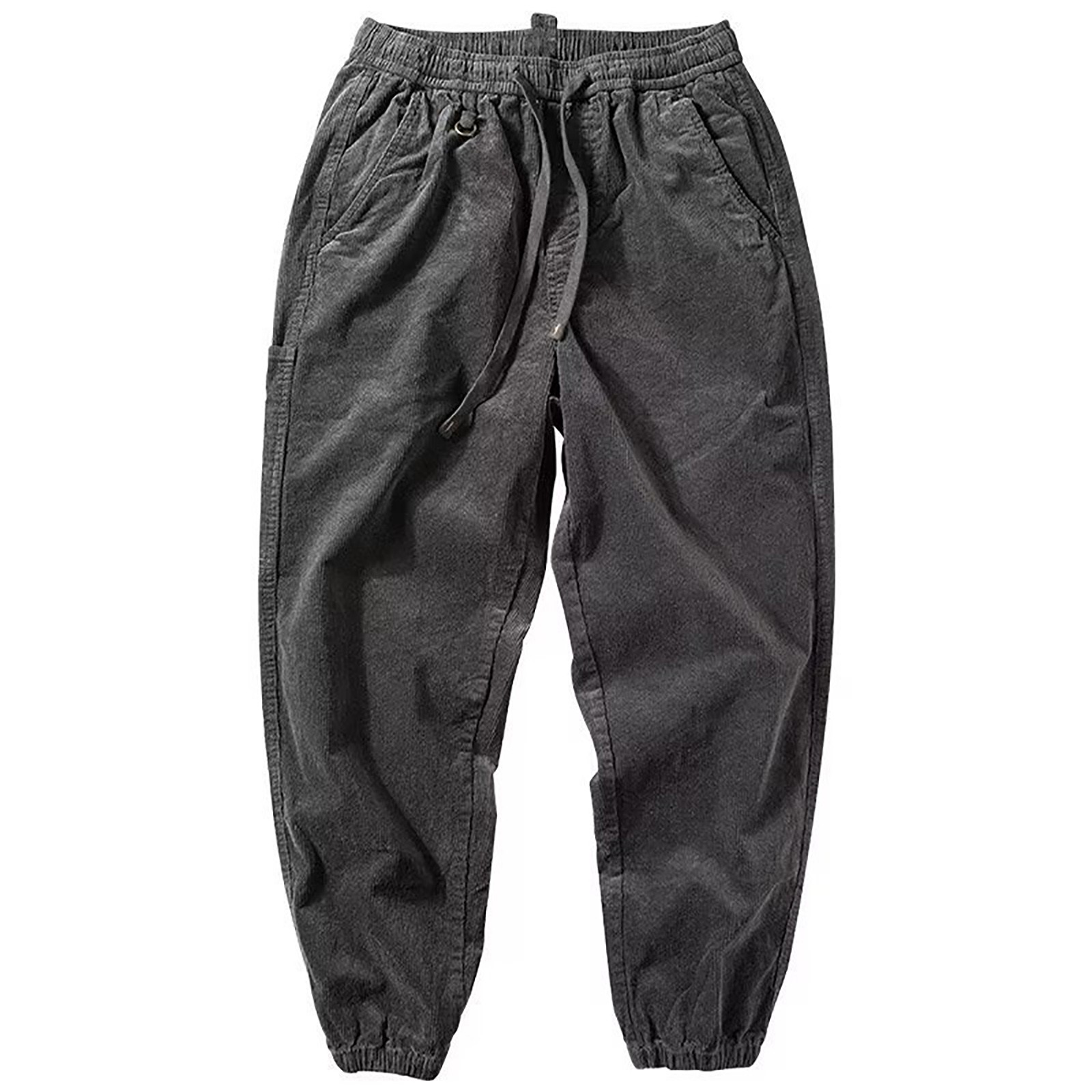 thumbnail image 2 of Pantalones ligeros de felpa para hombre: pantalones deportivos de punto de invierno, modernos e informales, cintura con cordón, puños elásticos, corte holgado, para hacer ejercicio, deporte o uso i, 2 of 5